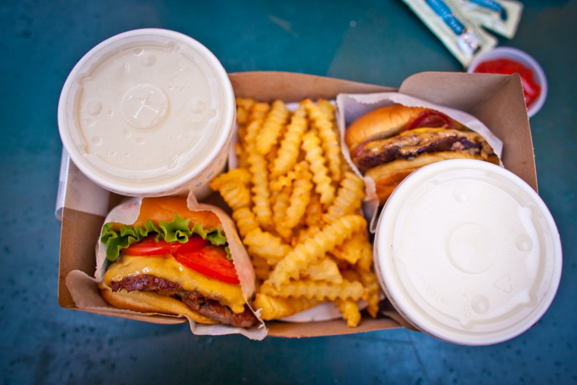 top view photo of food